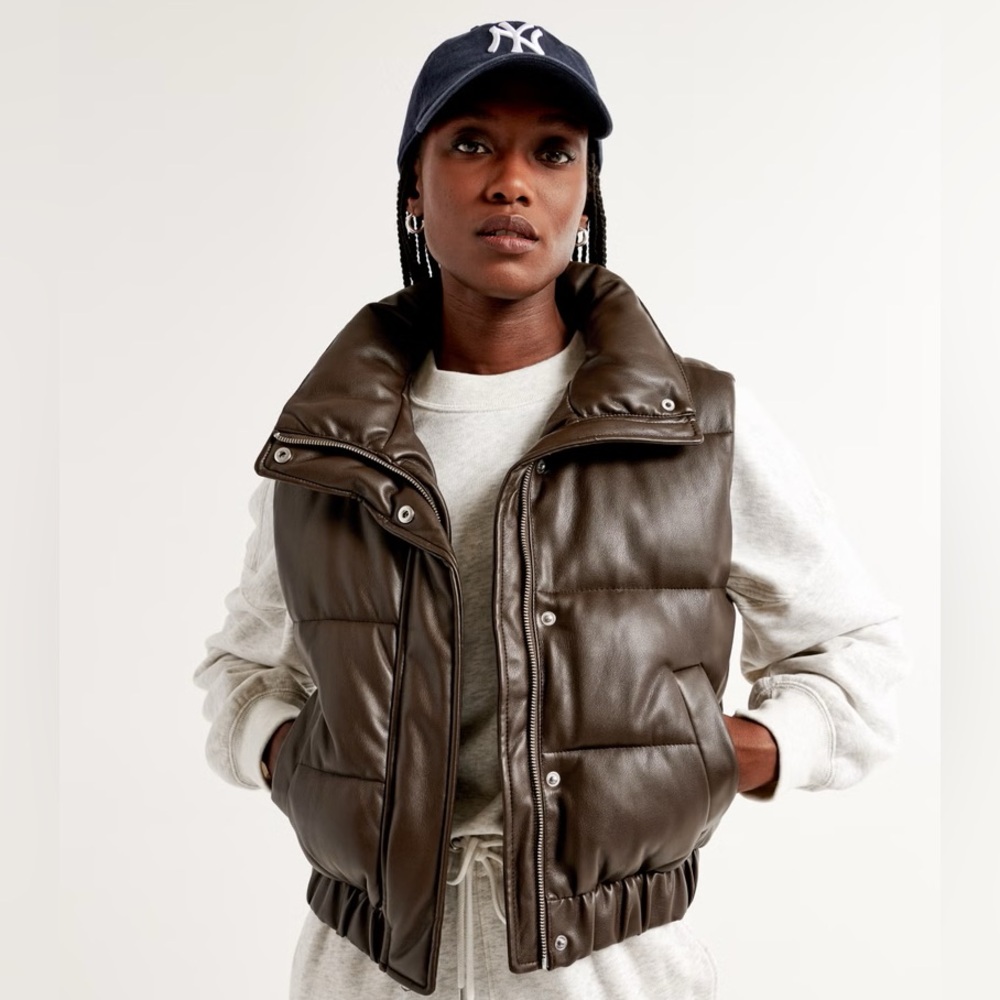 Abercrombie & Fitch Dark Brown Puffer Vest
